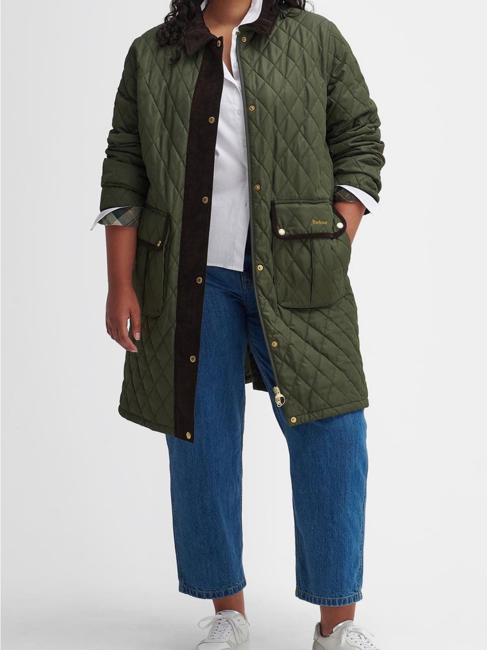 Barbour Tulip Corduroy Trim Quilted Coat 3X - Picture 9 of 12
